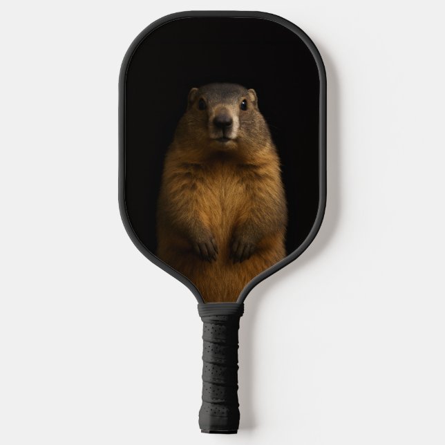Black 4 Luxe Pickleball Paddle, Fluffy Marmot Pickleball Paddle (Back)
