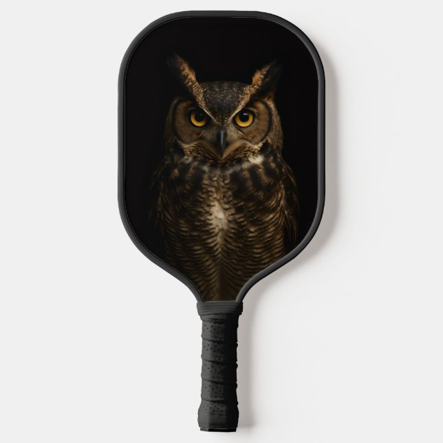 Black 4 Luxe Pickleball Paddle, Golden Eye Owl Pickleball Paddle (Back)