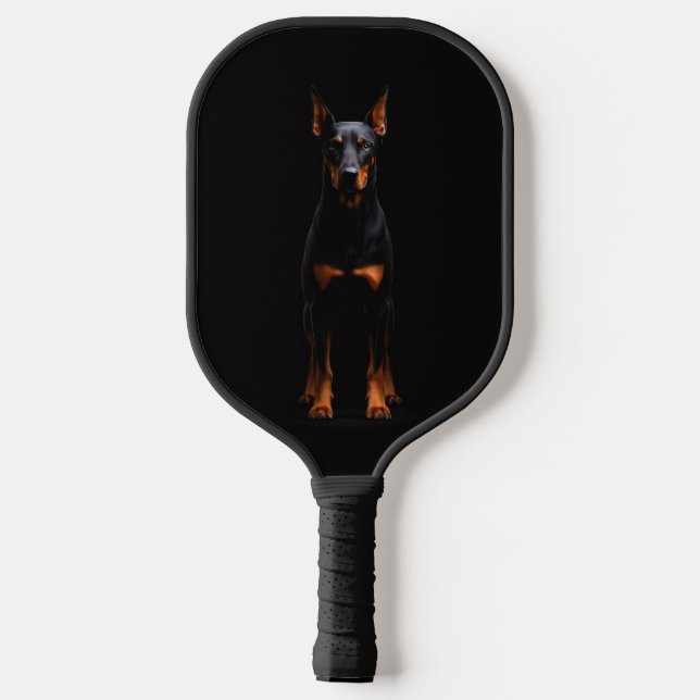 Black 4 Luxe Pickleball Paddle, Guardian Doberman Paddle (Back)