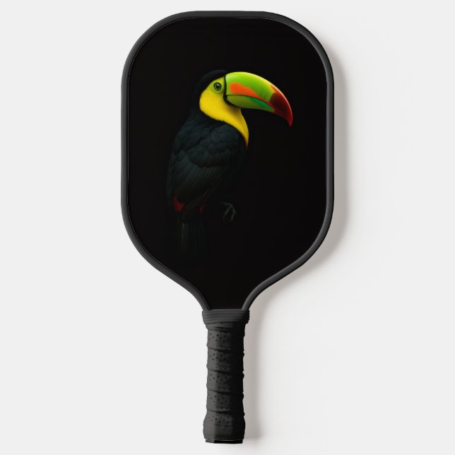 Black 4 Luxe Pickleball Paddle, Keel Billed Tucan Pickleball Paddle (Back)