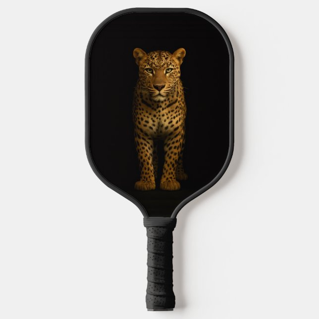 Black 4 Luxe Pickleball Paddle, Majestic Leopard Pickleball Paddle (Front)