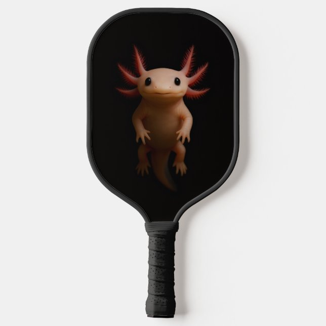 Black 4 Luxe Pickleball Paddle, Mexican Axolotl Paddle (Back)