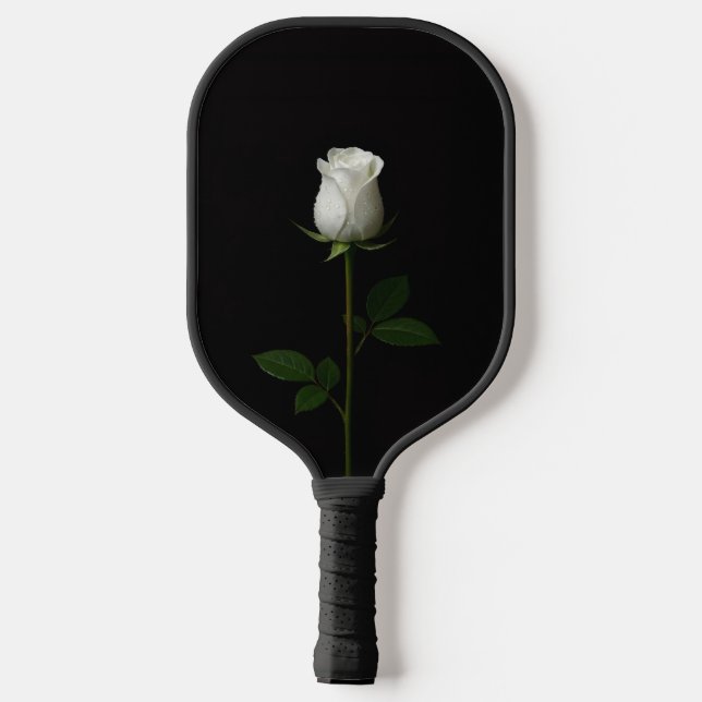 Black 4 Luxe Pickleball Paddle, Pure White Rose Pickleball Paddle (Back)