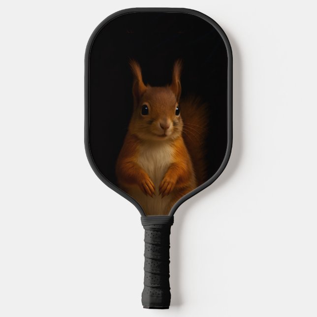 Black 4 Luxe Pickleball Paddle, Red Squirrel Pickleball Paddle (Back)