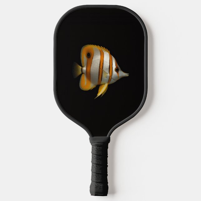 Black 4 Luxe Pickleball Paddle, Reef Butterflyfish Paddle (Back)