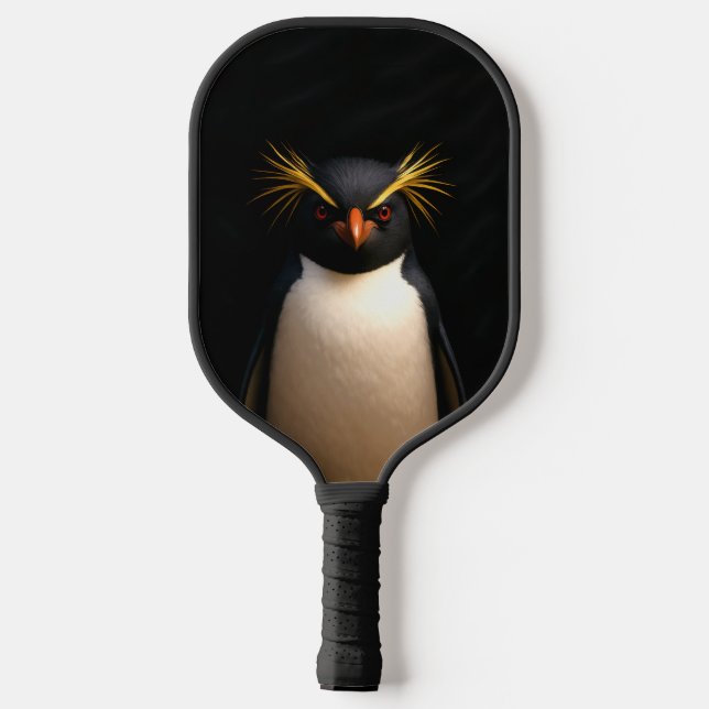 Black 4 Luxe Pickleball Paddle, Rockhopper Penguin Pickleball Paddle (Back)