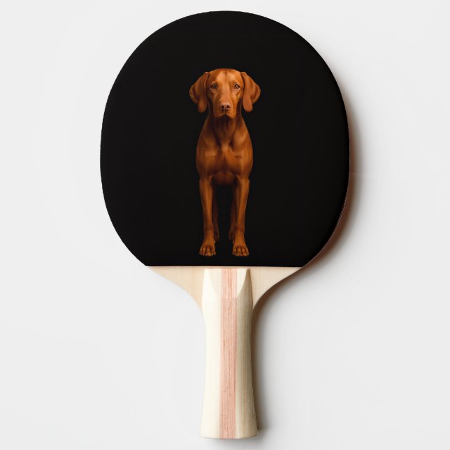 Black 4 Luxe ping pong paddle, Agile Vizsla Dog Paddle (Back)