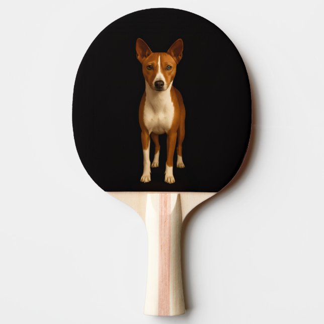Black 4 Luxe ping pong paddle, Classy Basenji Dog Ping Pong Paddle (Back)