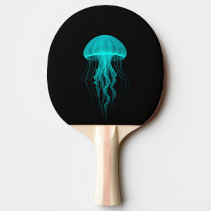 Black 4 Luxe ping pong paddle, Green Jellyfish Paddle