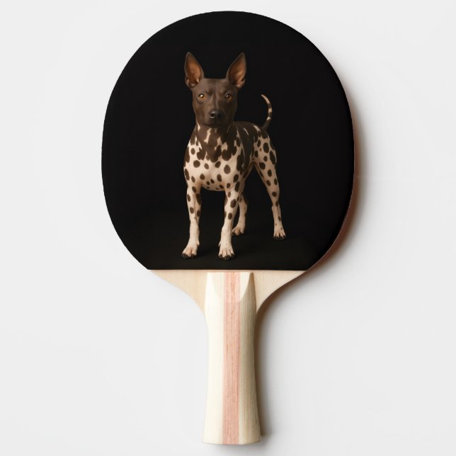 Black 4 Luxe ping pong paddle, Hairless Terrier Paddle (Back)
