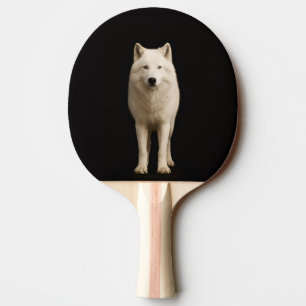 Black 4 Luxe ping pong paddle, Ivory Arctic Wolf Paddle