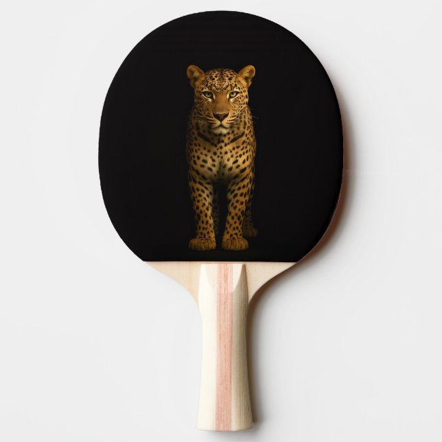 Black 4 Luxe ping pong paddle, Majestic Leopard Paddle (Back)