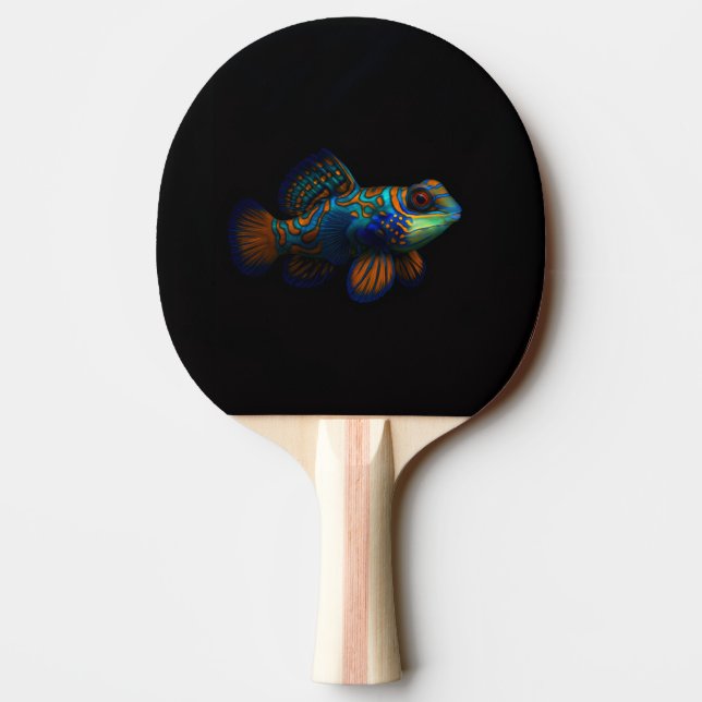 Black 4 Luxe ping pong paddle, Mandarin Dragonet Paddle (Back)
