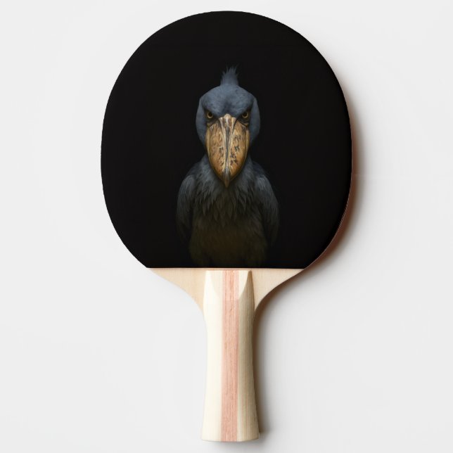 Black 4 Luxe ping pong paddle, Shoebill Bird Paddle (Back)