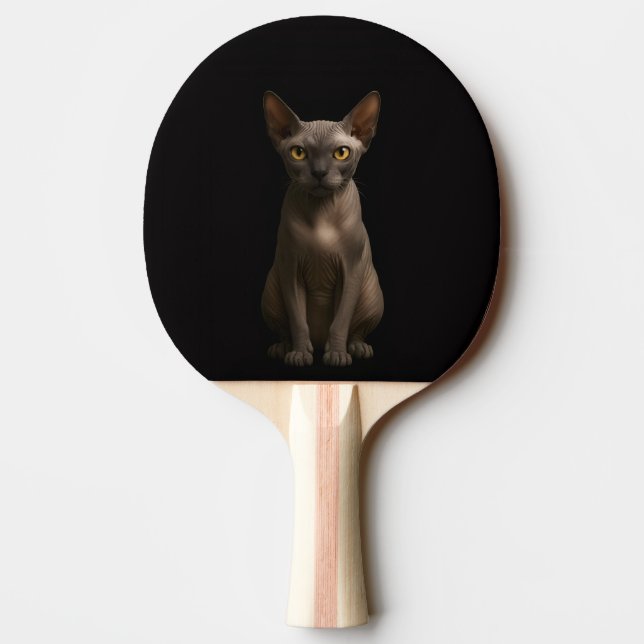Black 4 Luxe ping pong paddle, Sphynx Cat Ping Pong Paddle (Back)