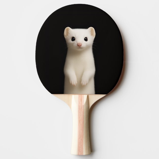 Black 4 Luxe ping pong paddle, Stylish Ermine Paddle (Back)