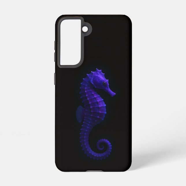 Black 4 Luxe Samsung Galaxy S21, Violet Seahorse Samsung Galaxy S21 Case (Back)