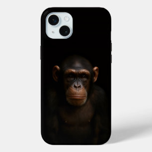 Black 4 Luxe, Serene Chimpanzee iphone 15 Plus iPhone 15 Mini Case