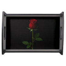 Black 4 Luxe serving tray, Velvet Red Rose