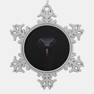 Black 4 Luxe Snowflake Ornament, Black Mamba Pewter Christmas Ornament