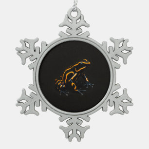 Black 4 Luxe Snowflake Ornament Black Orange Frog