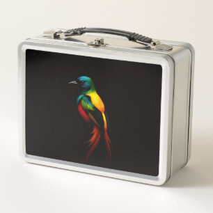 Black 4 Luxe Stainless Lunchbox Rainbow Bird