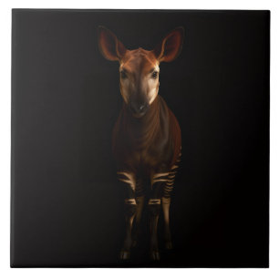 Black 4 Luxe Tile with Forest Okapi