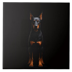 Black 4 Luxe Tile with Guardian Doberman