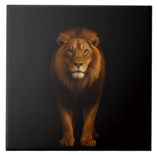 Black 4 Luxe Tile with Majestic Lion