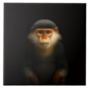 Black 4 Luxe Tile with Red Shanked Douc Langur
