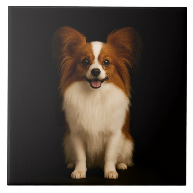 Black 4 Luxe Tile with Refined Toy Papillon (Front)