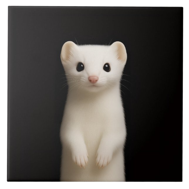 Black 4 Luxe Tile with Stylish Ermine (Front)