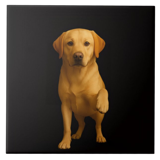 Black 4 Luxe Tile with Tender Labrador (Front)