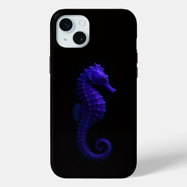 Black 4 Luxe, Violet Blue Seahorse Case-Mate iPhone Case (Back)