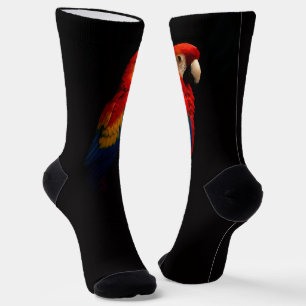 Black 4 Luxe Women sustainable sock Scarlet Parrot
