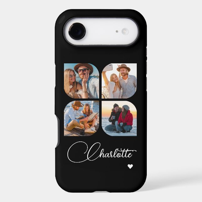 Black 4 Photo Personalized Name (Back)