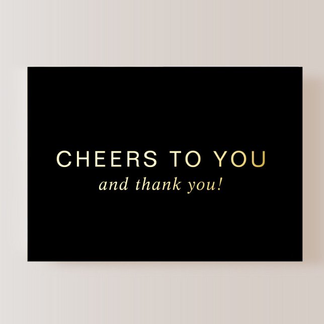 Black 50th Birthday Gold Foil Thank You Card (Creator Uploaded)