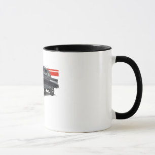 Black '57 Bel Aire post gasser on two tone mug