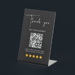 Black 5 Star Review Business Reviews QR Code Pedestal Sign<br><div class="desc">Black 5 Star Review Business Reviews QR Code Pedestal Sign</div>