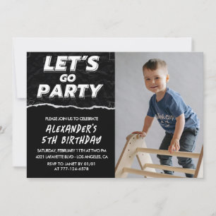 Black 5th birthday invitations Boy Photo