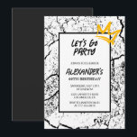 Black 60th birthday invitation Men Hip Hop<br><div class="desc">Black 60th birthday invitation Men Hip Hop modern</div>