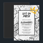 Black 60th birthday invitation Men Hip Hop<br><div class="desc">Black 60th birthday invitation Men Hip Hop modern</div>