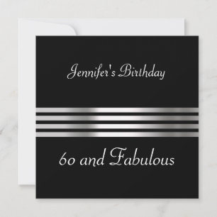 Black 60th Birthday Party Invitation