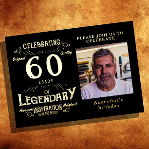 Black 60th Birthday Vintage Gold