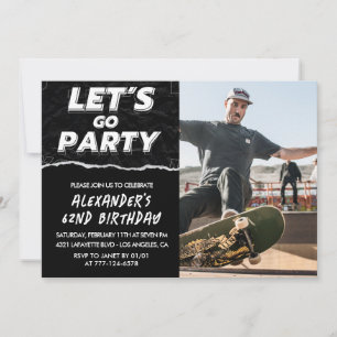Black 62nd birthday invitations Men Photo 