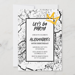 Black 68th birthday invitation Men Hip Hop