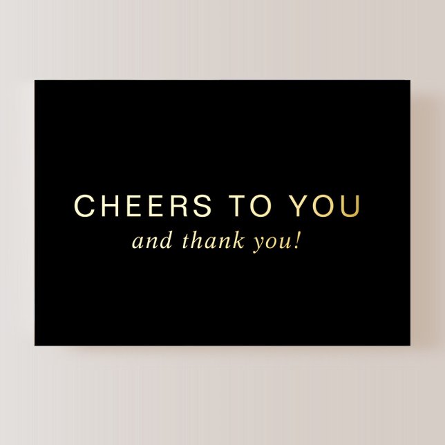 Black 70th Birthday Gold Foil Thank You Card (Creator Uploaded)