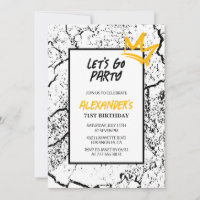 Black 71st birthday invitation Men Hip Hop modern