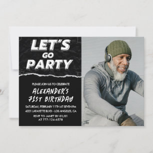 Black 71st birthday invitations Men Photo