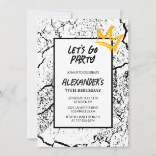 Black 77th birthday invitation Men Hip Hop